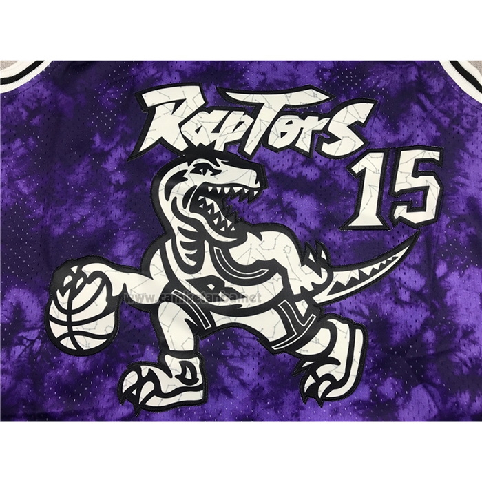 Camiseta Toronto Raptors Vince Carter #15 Galaxy Violeta